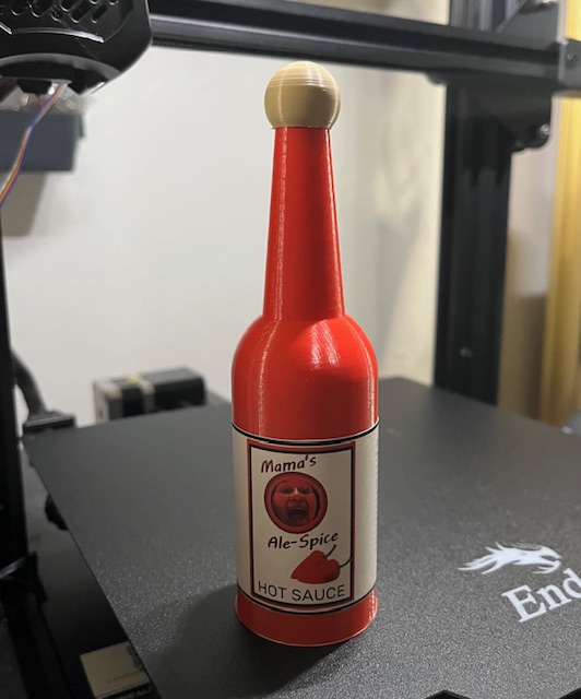 Toy Hot Sauce Bottle and Top