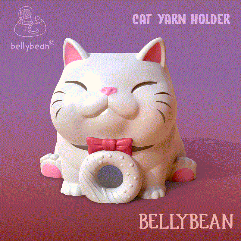 Sora the Cat Yarn Bowl Holder for Knitting Crochet Accessories