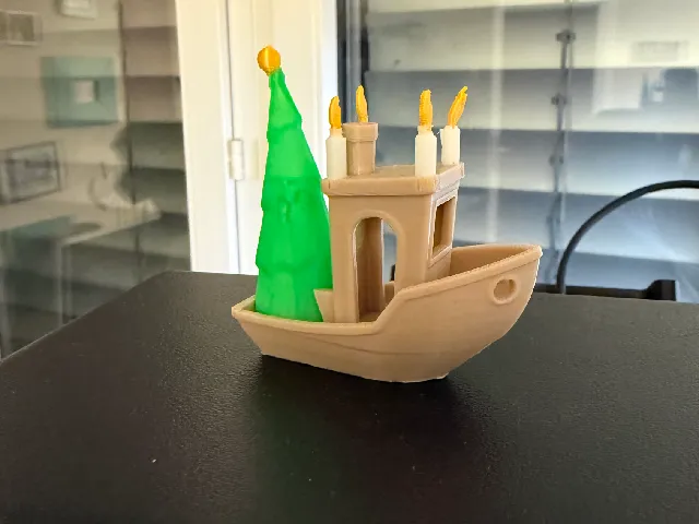 Benchy driving home for Christmas