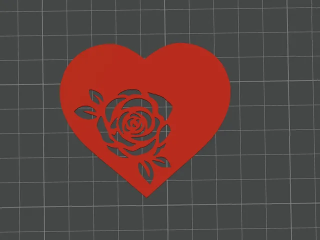 Heart with rose