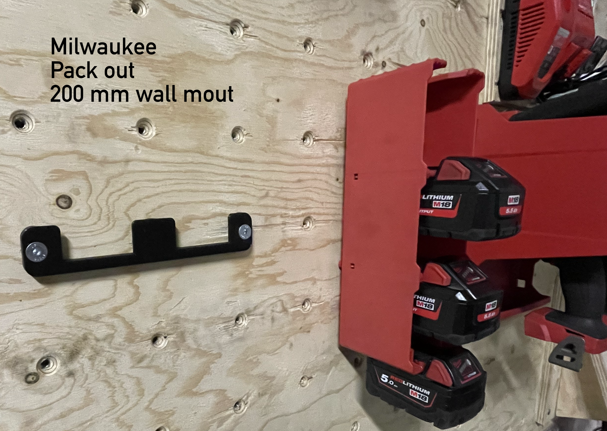Milwaukee Packout - wall mount 200mm hole spacing