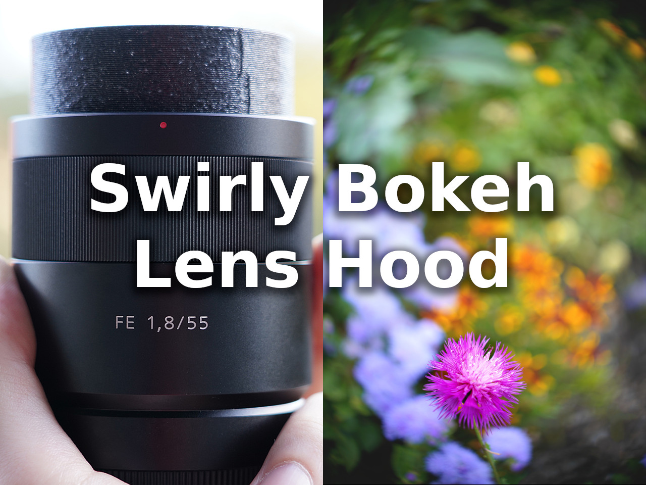 Swirly Bokeh Lens Hood for Sony FE 55/1.8