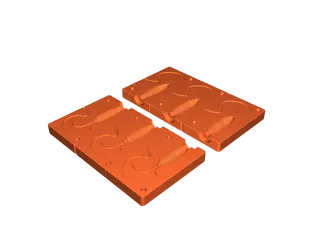 Twister lure mold-3 pack mold von @3dprints by dev, Kostenloses STL-Modell  herunterladen