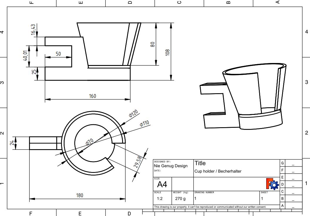 Miniatura 3 do modelo 3D Cup holder table