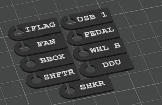 USB labels for sim rig