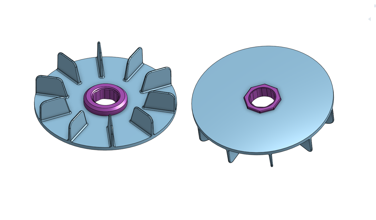 Motor Cooling Fan V5 - Press Fit with Separate Spring Hub