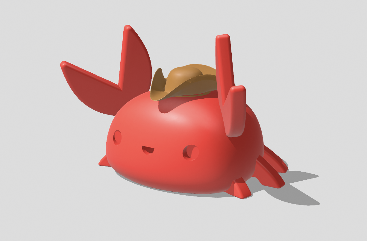 Pirate Crab Pen Holder 3D model thumbnail