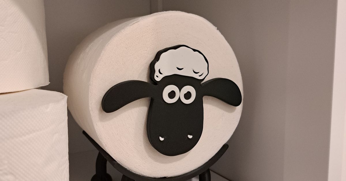 Shaun the sheep christmas edition toilet roll holder remixed by