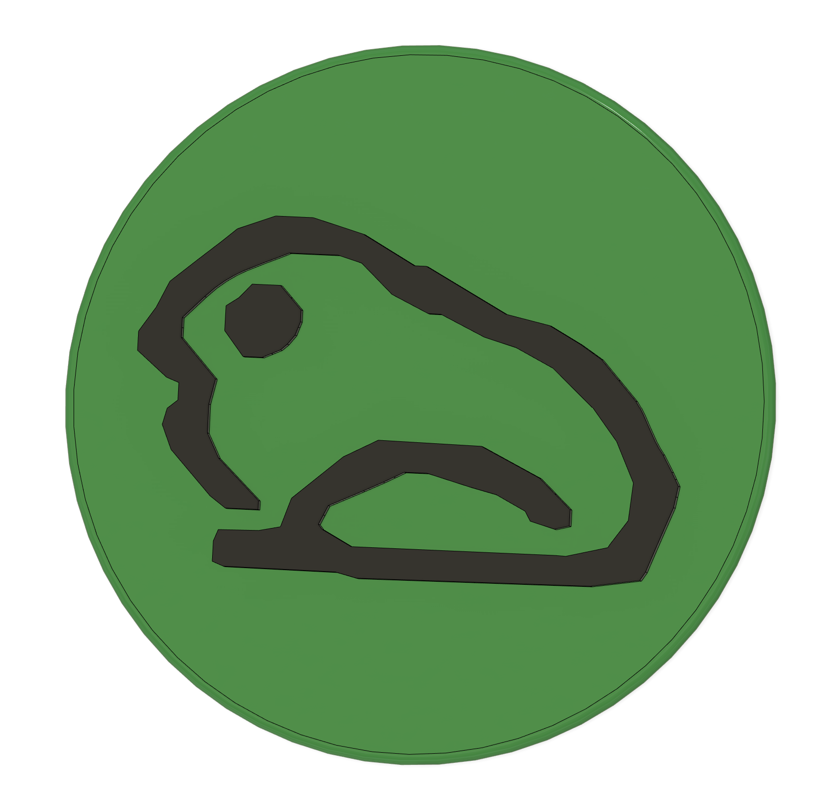Mini Ghibli Frog - 2.5 D Medallion (no MMU required, parametric)