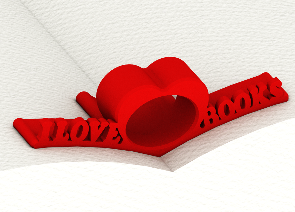 Book holder I LOVE BOOKS - Valentine's Day Edition