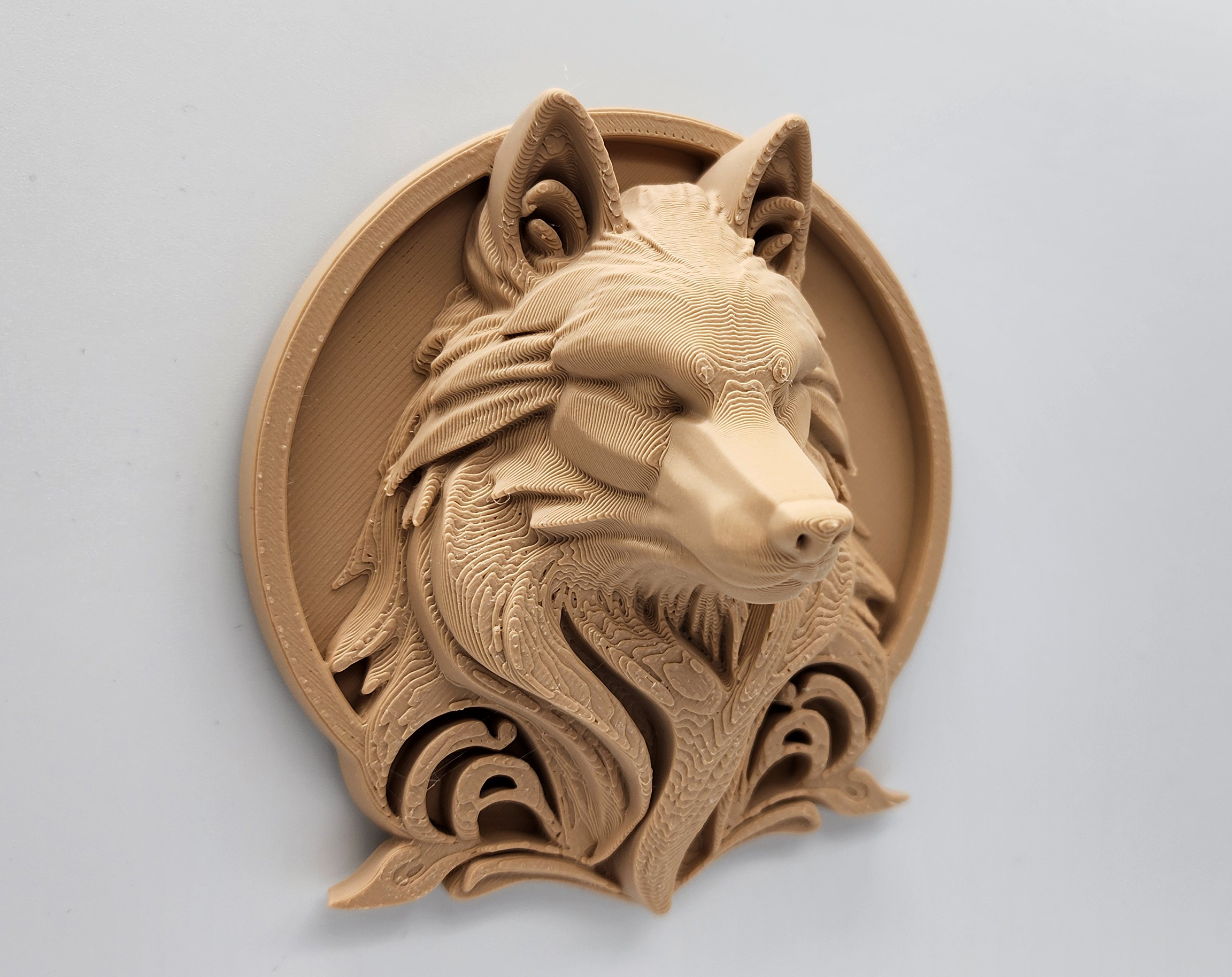 Wolf Relief Sculpture Wall Art - No Supports 3D model thumbnail