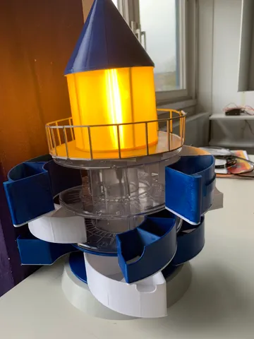 Lighthouse spool organizer with light