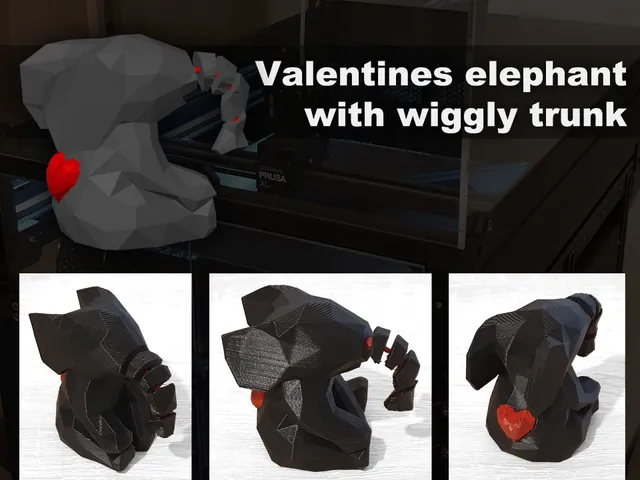 Valentines elephant with wiggly trunk