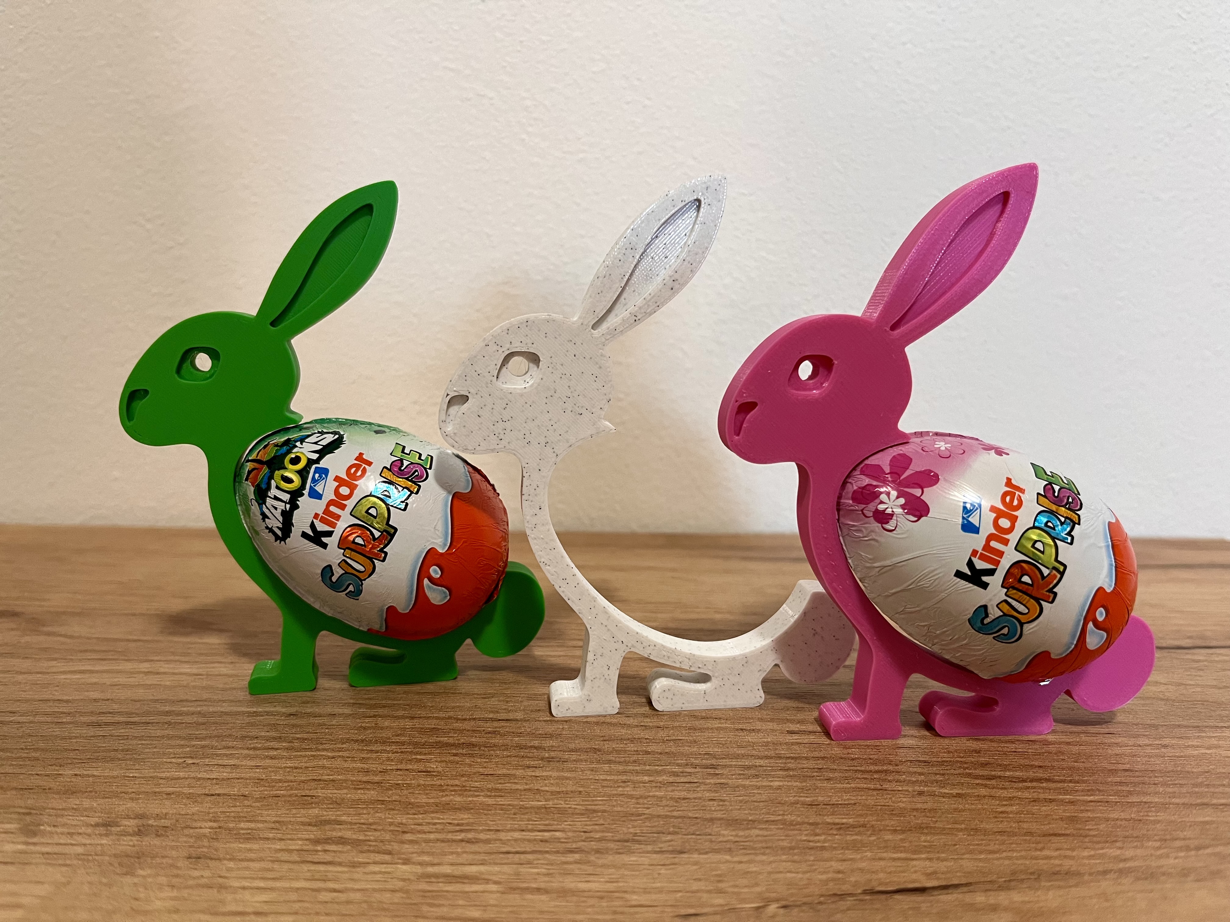 Rabbit / Bunny Egg Holder (Kinder Surprise) 3D model thumbnail