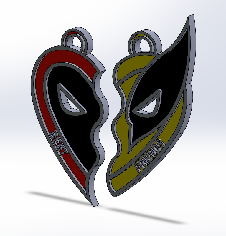 Miniatura 3 do modelo 3D Deadpool 3 Keyrings