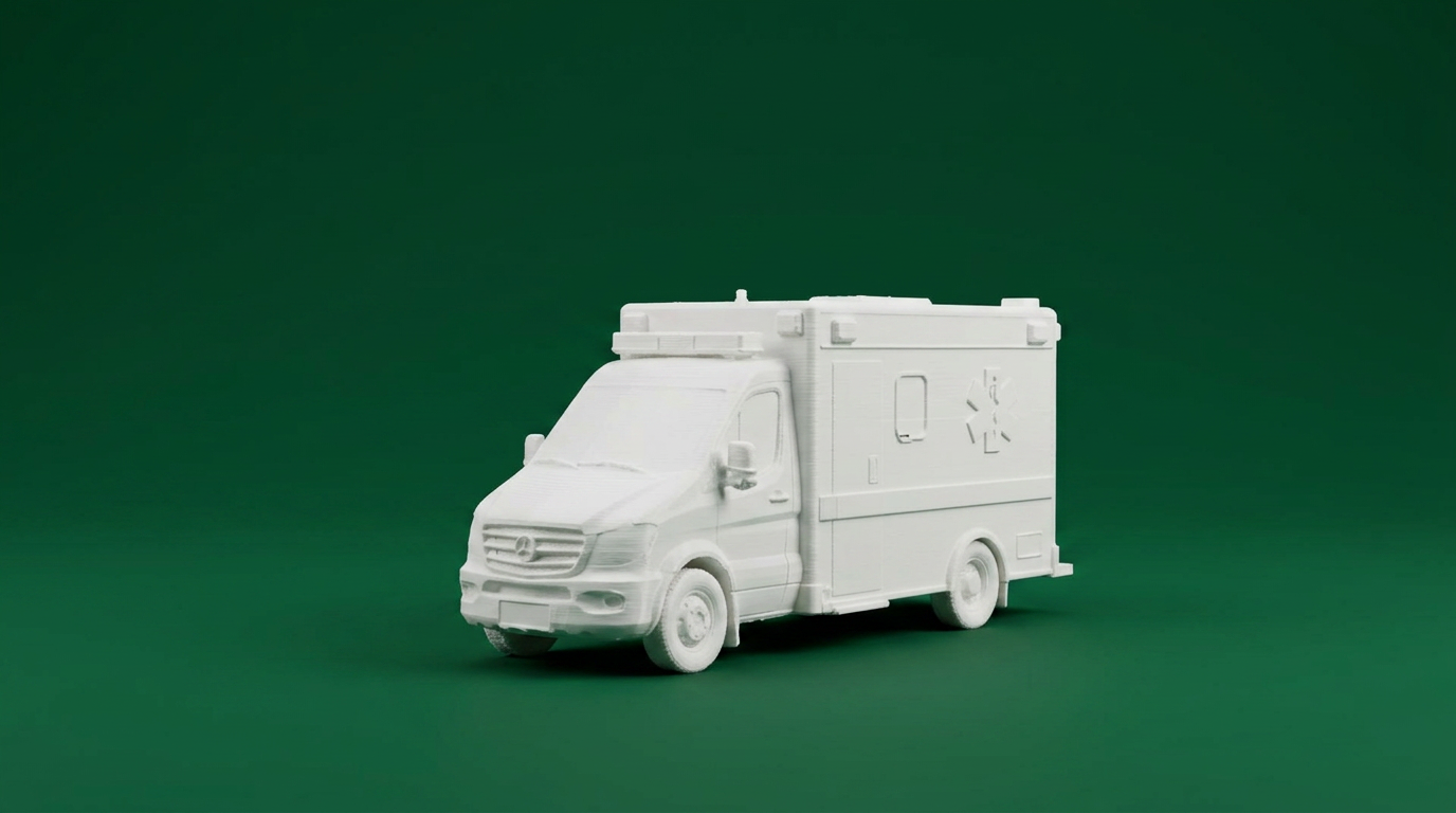 Detailed Miniature Ambulance Van Model