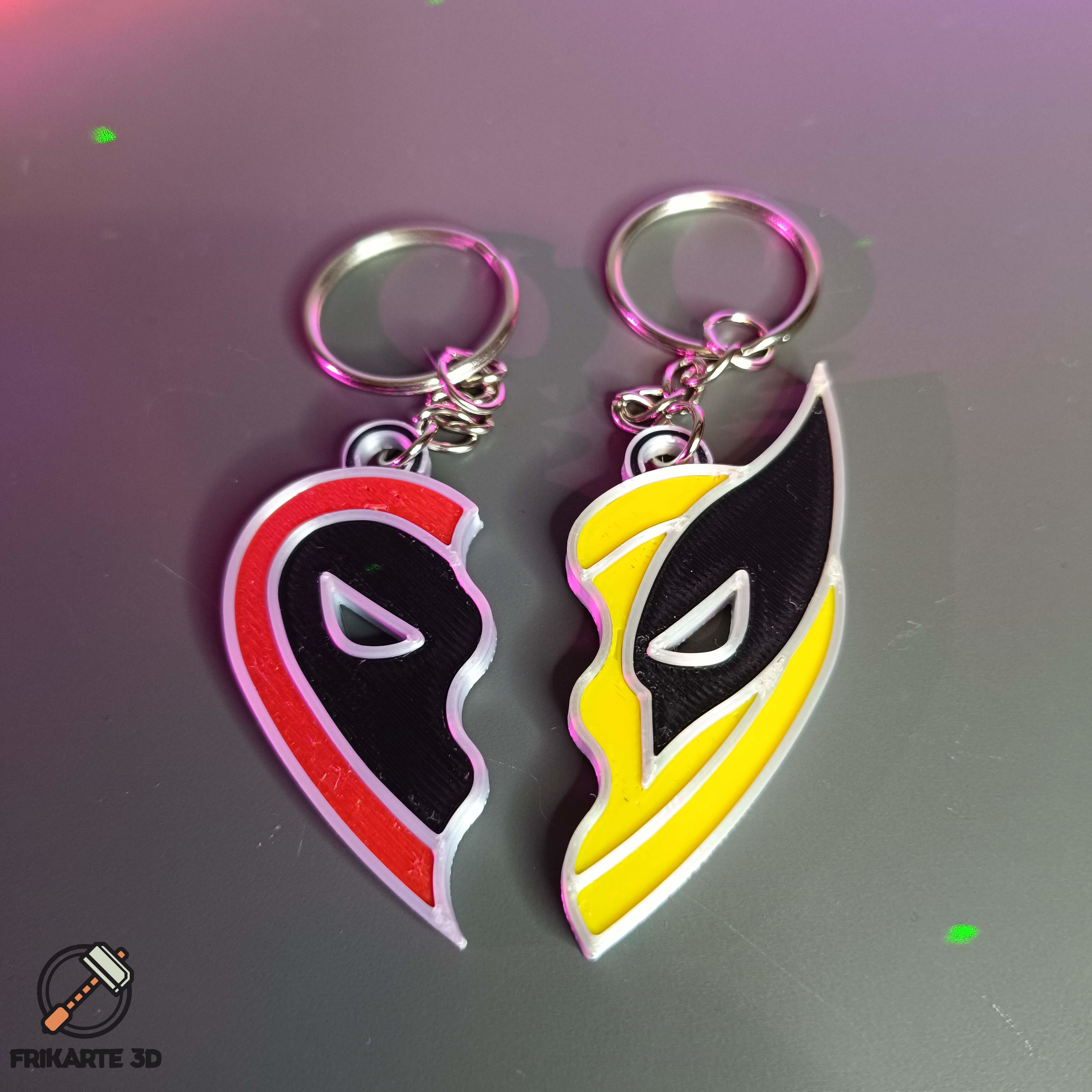 Deadpool & Wolverine Best Friends Heart Necklace/Keychain by Frikarte3D ...