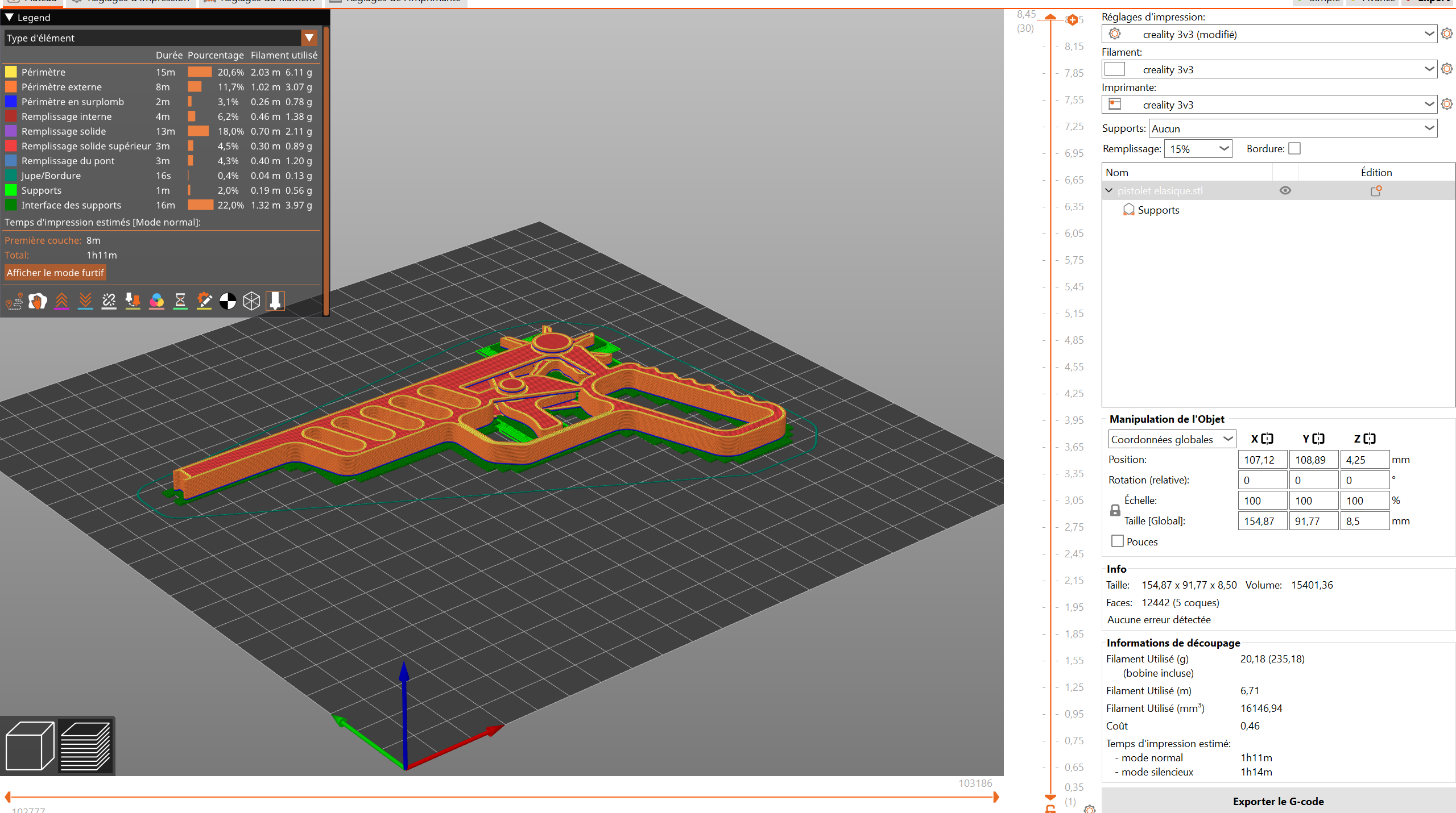 rubber band gun 3D model thumbnail