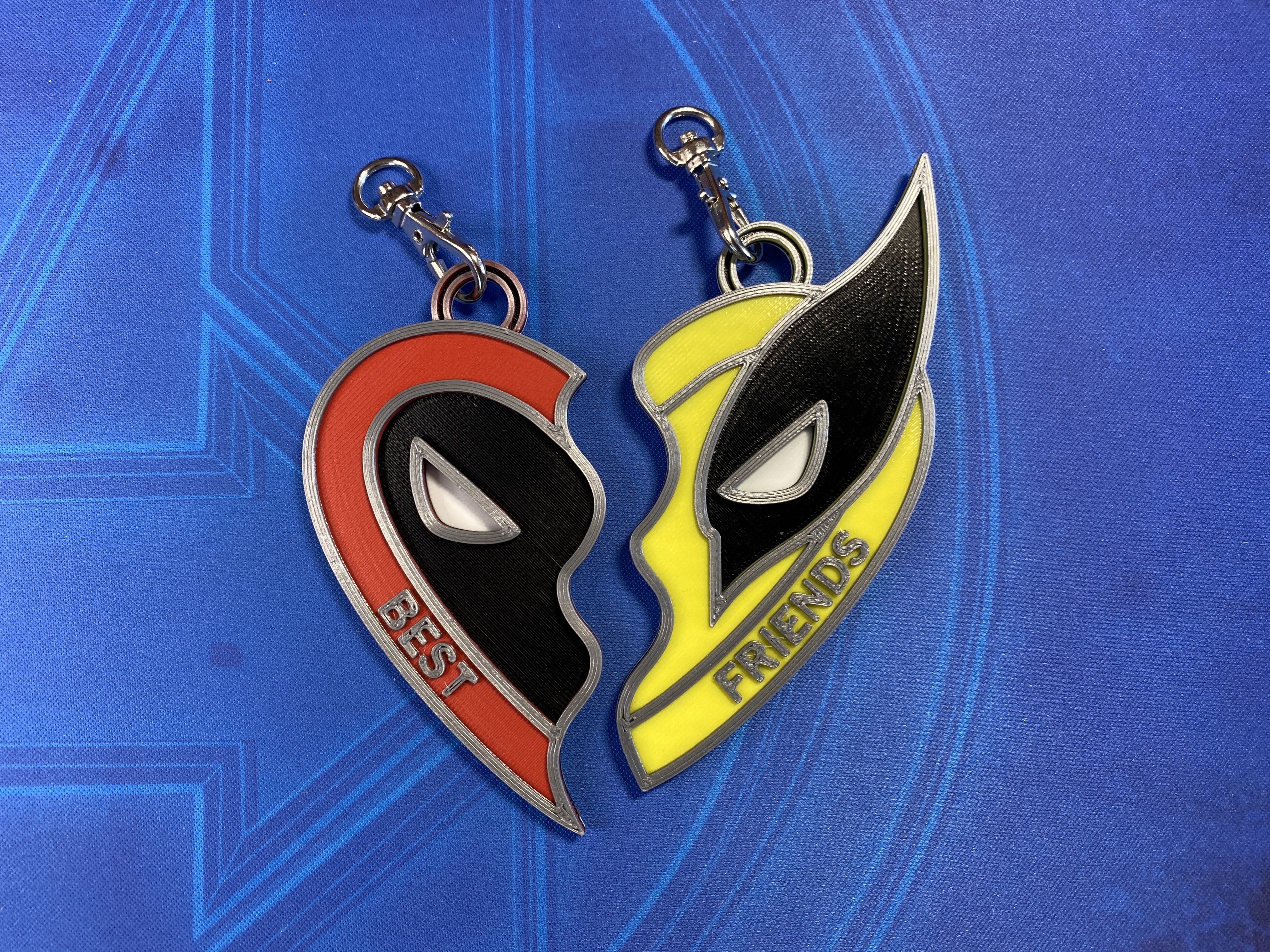 Deadpool Wolverine Broken Heart Pendant Keychain