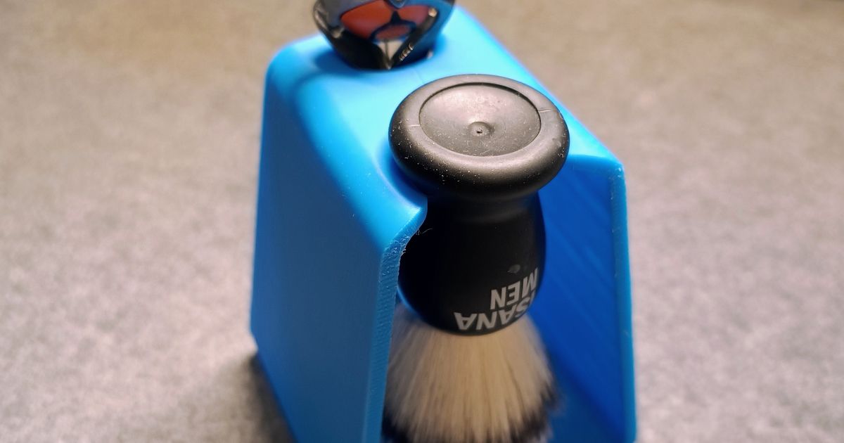Shavin Stand for Gilette Razor and ISANA Men Brush by Beige_Bambulab