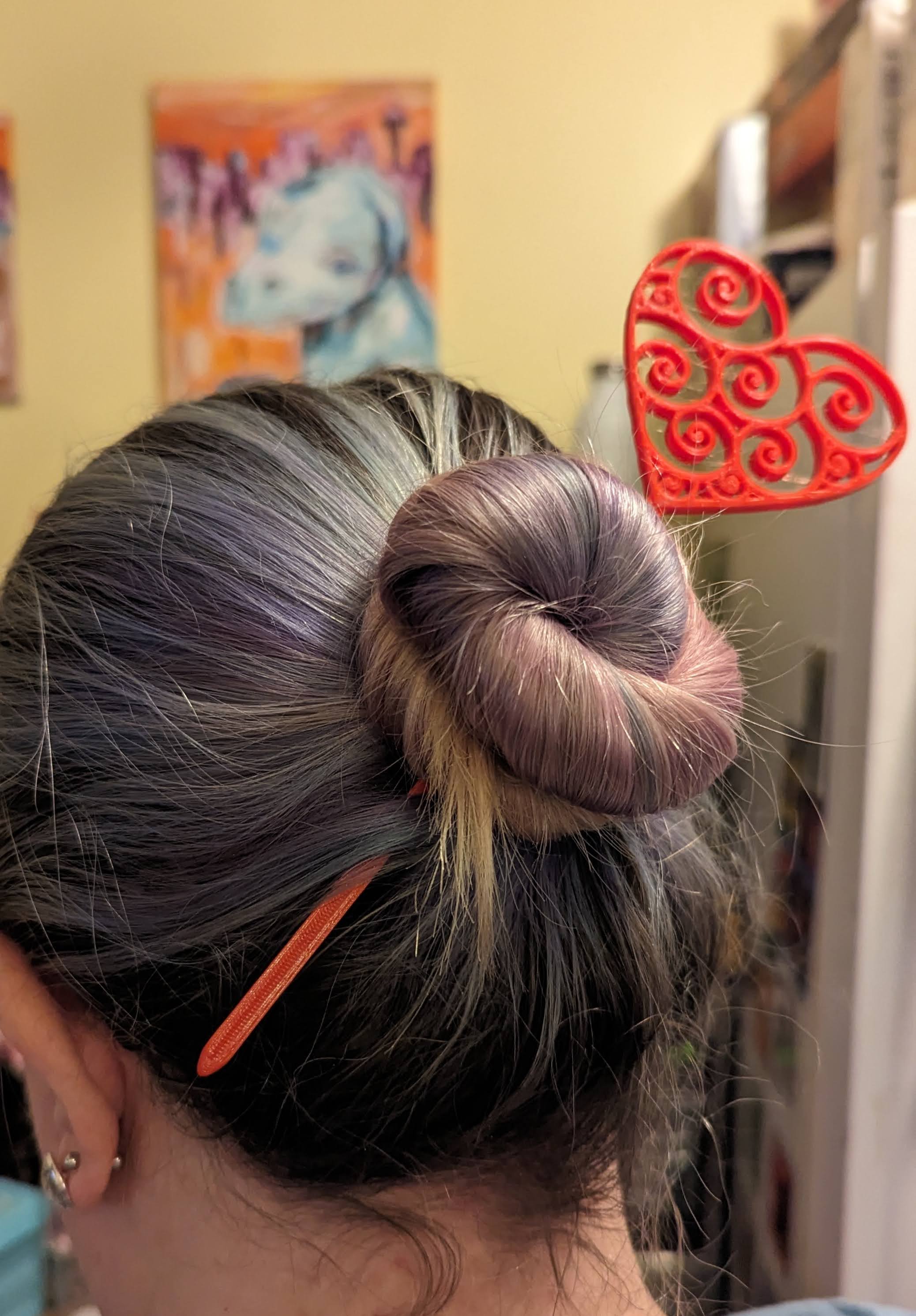 Valentines Day Heart Hair Stick