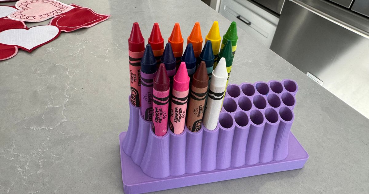 Large Crayon Box Holder/Display by Eric Colby Download free STL model