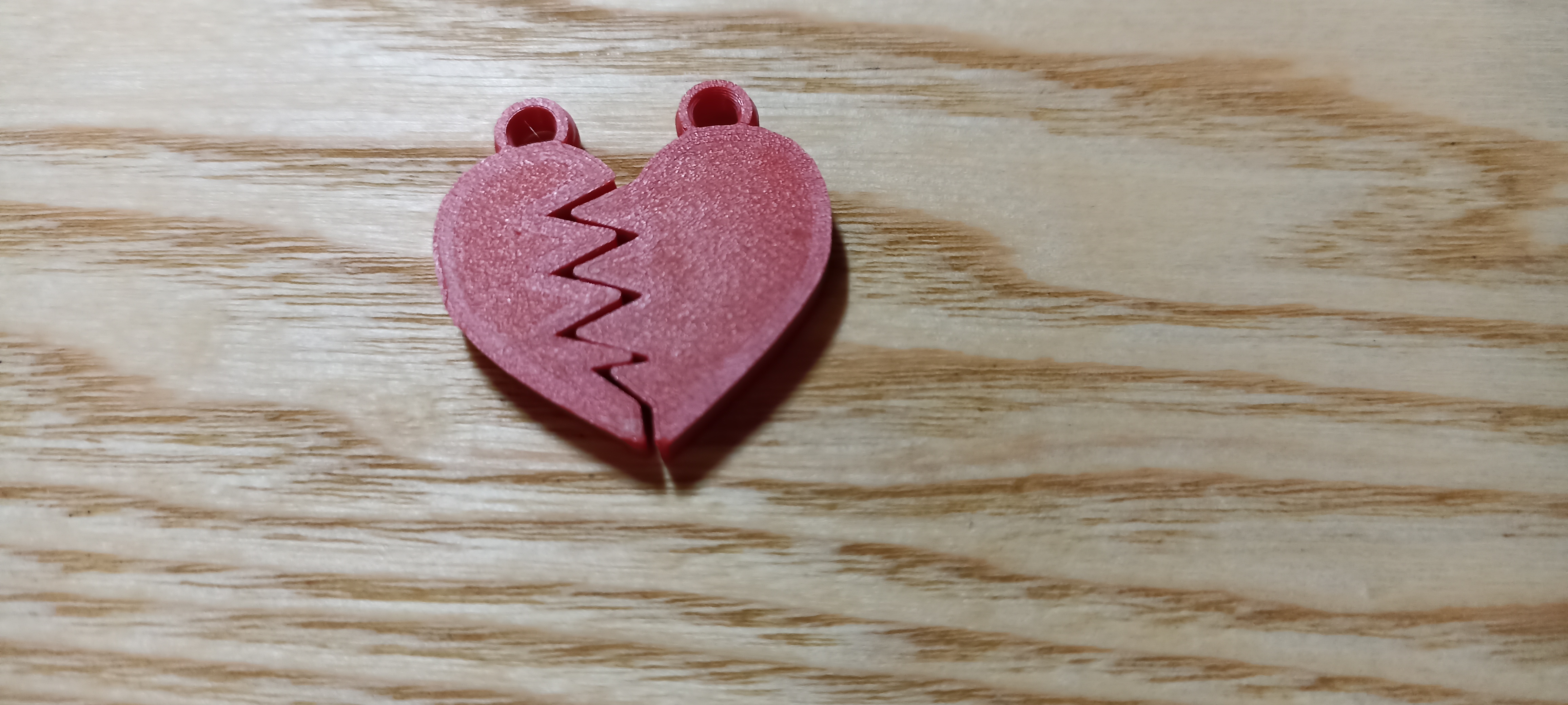 Heart-shaped keychain for two