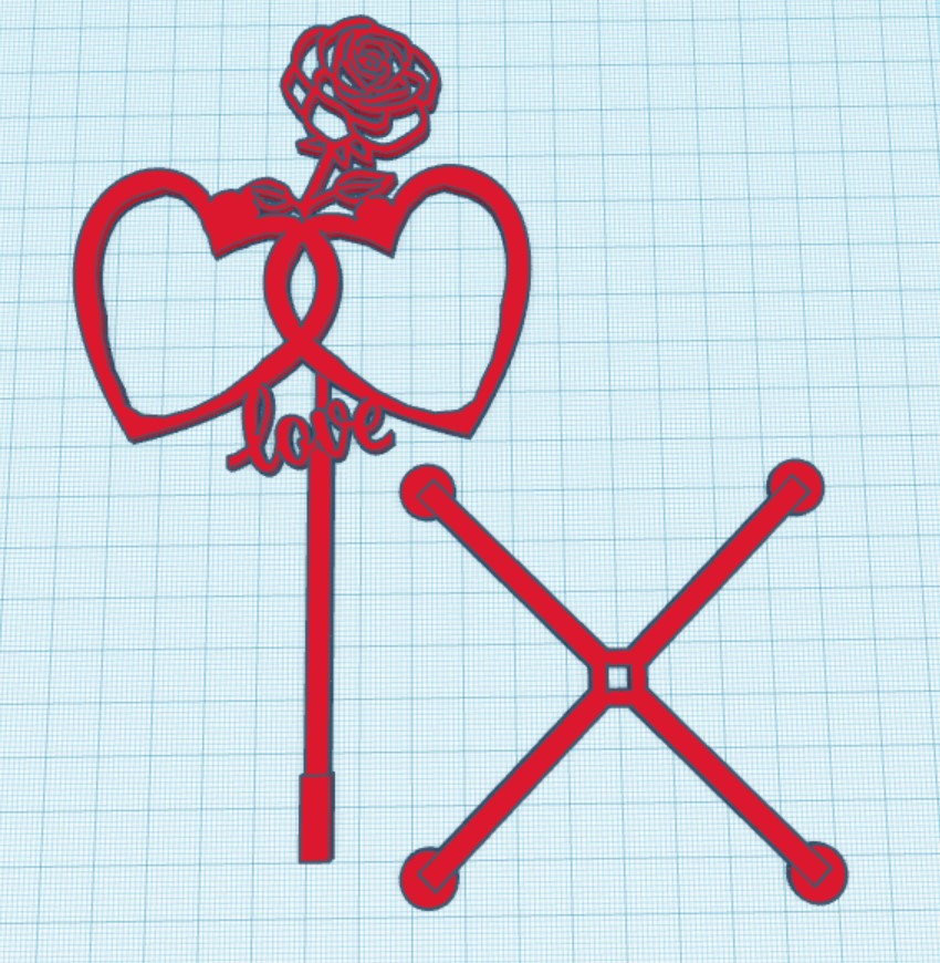 Intertwined Hearts with Initials, A Rose, and Love. All on a Stand. by ...