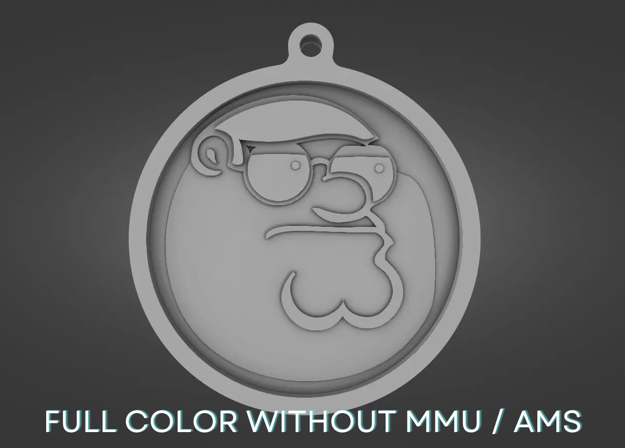 Fortnite Peter Griffin medallion keychain / Pendant - small