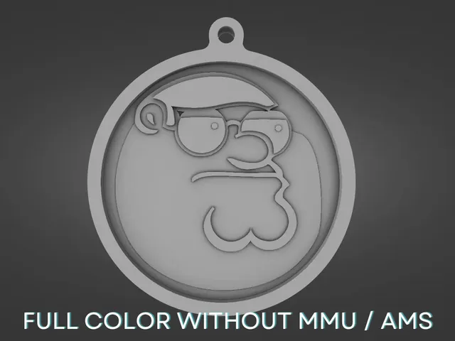 Fortnite Peter Griffin medallion keychain / Pendant - small