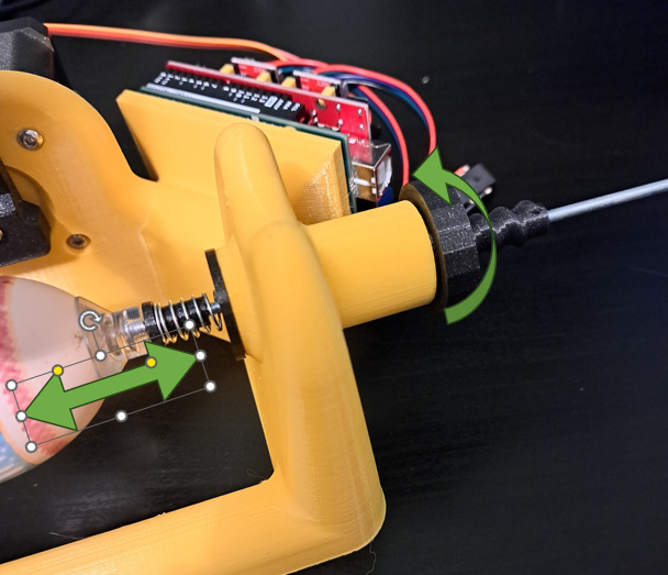 Adjustable arm for Sphere-o-bot painting robot (eggbot)