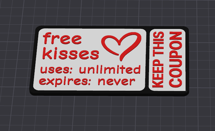 Free Kisses Coupon AMS/Multi Color Remix by Draco Download free STL Free Kisses Coupon AMS/Multi Color Remix by Draco Download free STL
