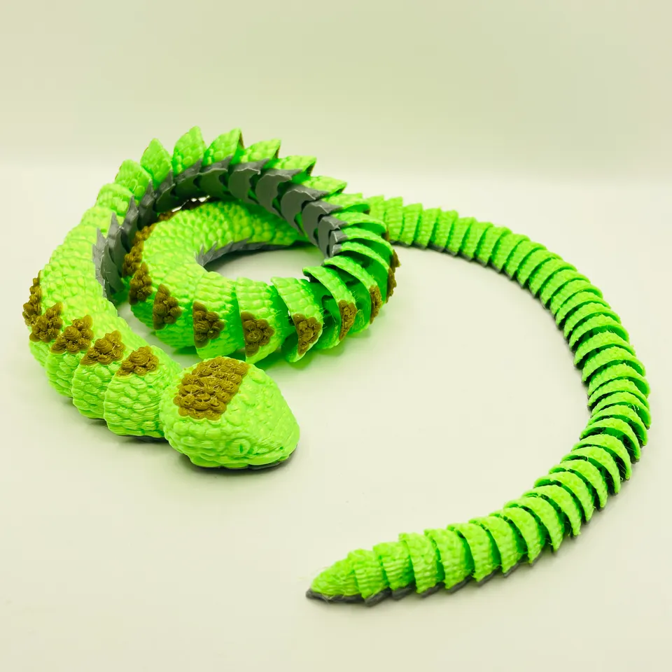 Giant Articulated Viper Snake 95cm / 37,4Inch - Flexi - Print in
