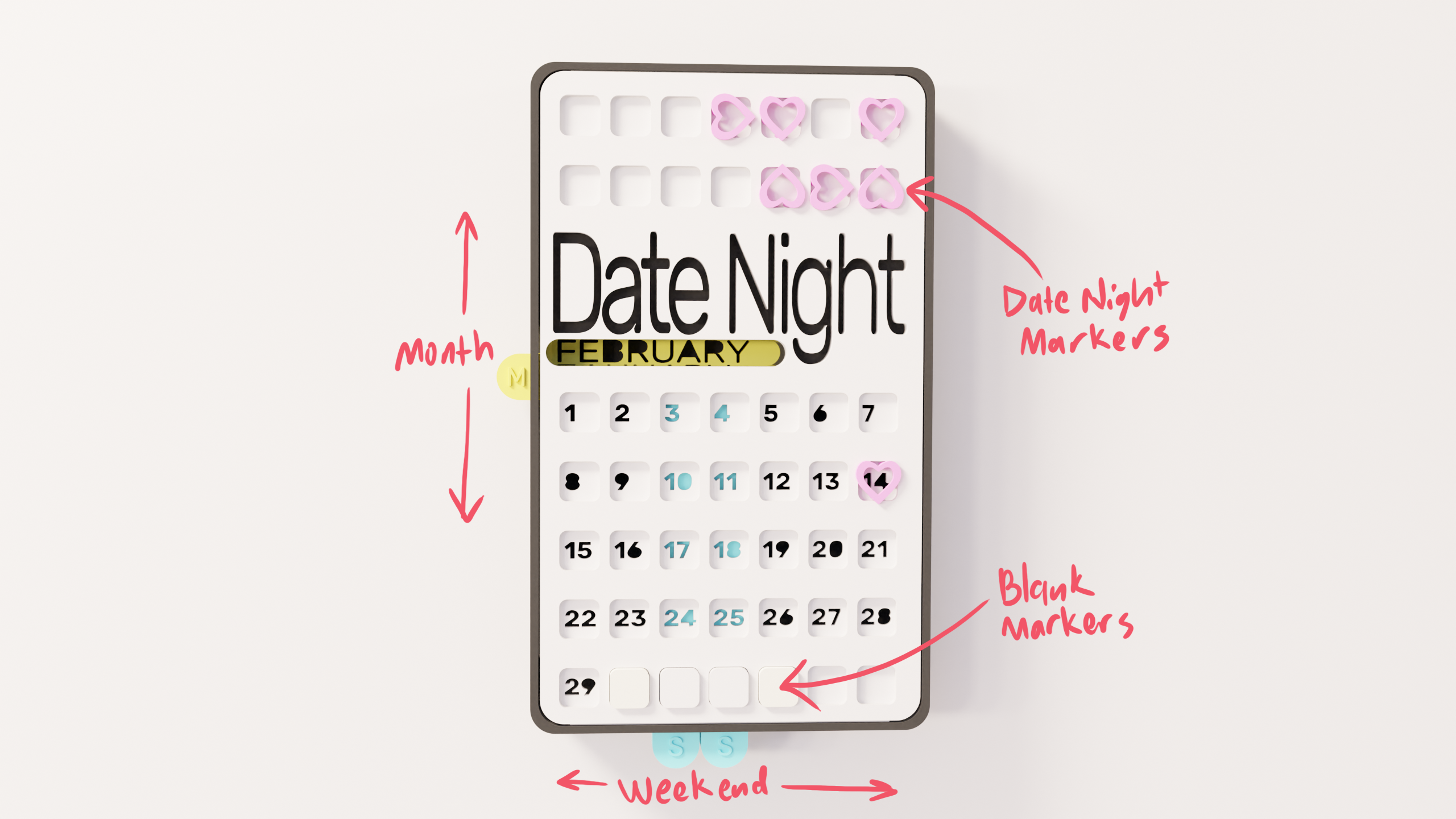 Monthly Date Night Magnetic calendar