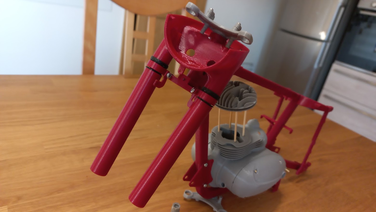 Project JAWA-ČZ KÝVAČKA 250/353.02 - PART No.3 - front fork holder with covers