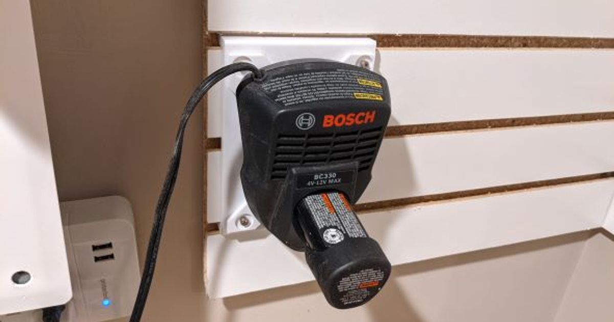 Bosch BC330 Battery Charger Mount by chking Download free STL