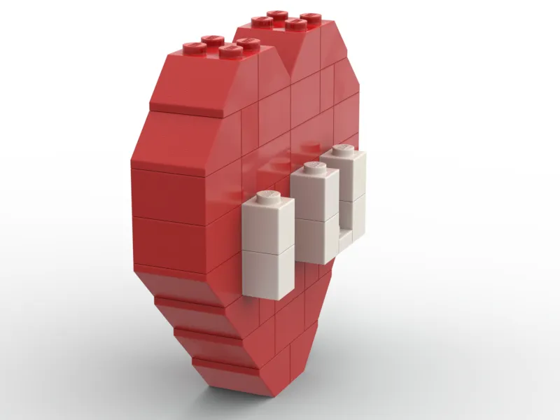 Red love heart LEGO® 3D custom built -  Italia