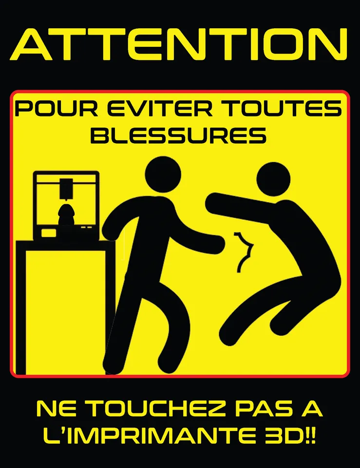 plaque attention by Groskiwi Dusixtrois | Download free STL model ...