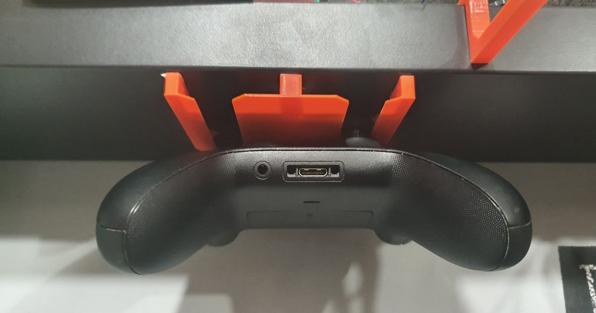 Hidden under desk xbox controller mount V2 by Antug Download free STL