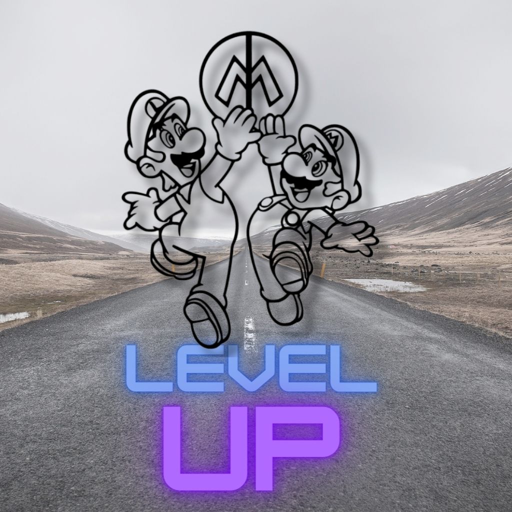 Mario Bros Level Up High Five Line Art By Layerlogic3d 