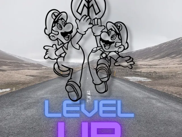 Mario Bros Level Up High Five Line Art