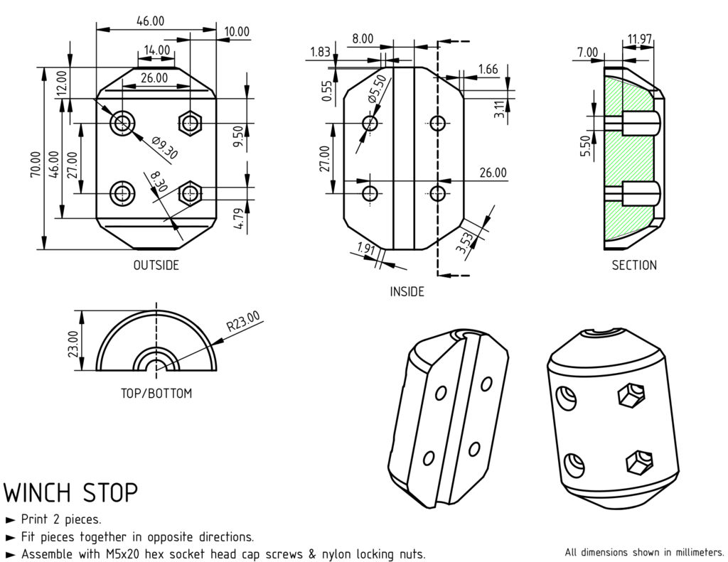 Winch Stop Atv Utv By J S H Download Free Stl Model