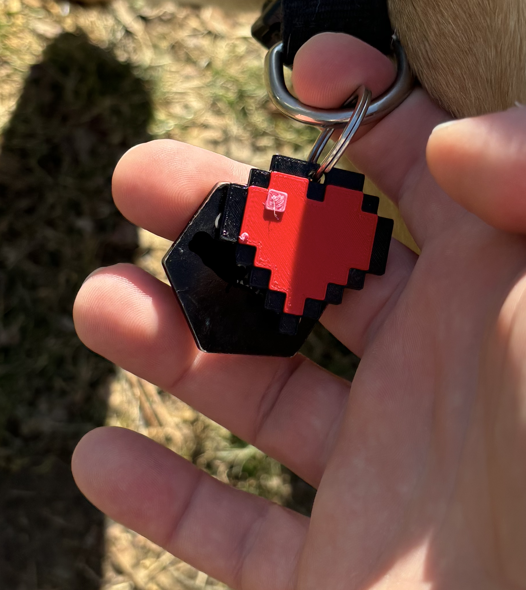 Minecraft Heart with Keyring Hole
