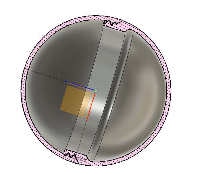 Shaker Ball Half Spheres With Thread