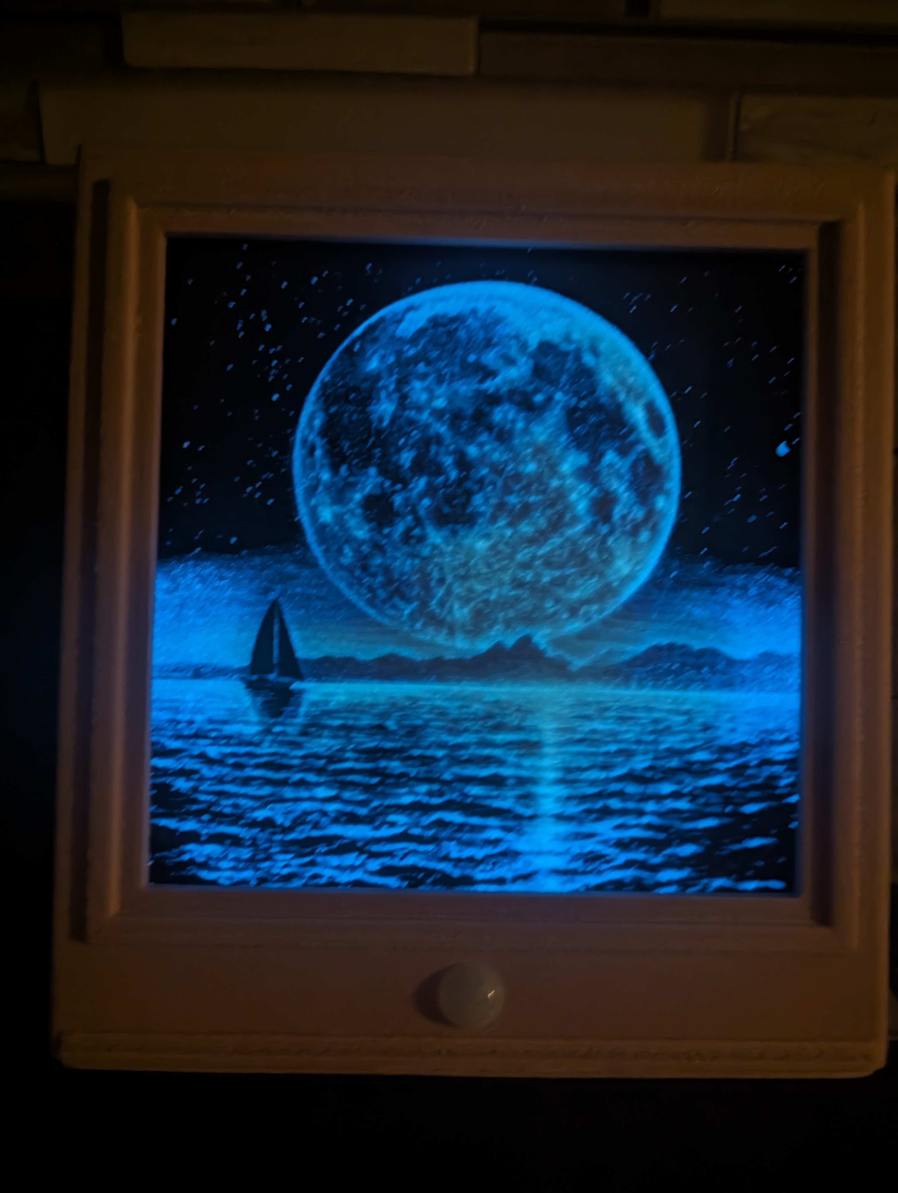 Motion activated LED Lighted Shadow Box Frame 200mm by Rocky Prattastic