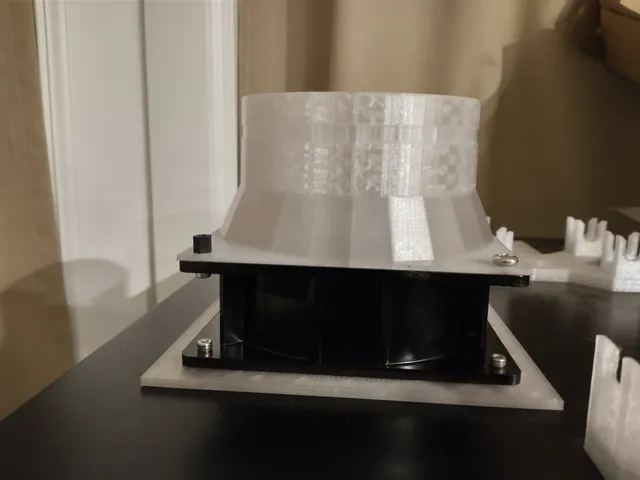 Lack enclosure vent fan with duct for 120 MM standard fans.
