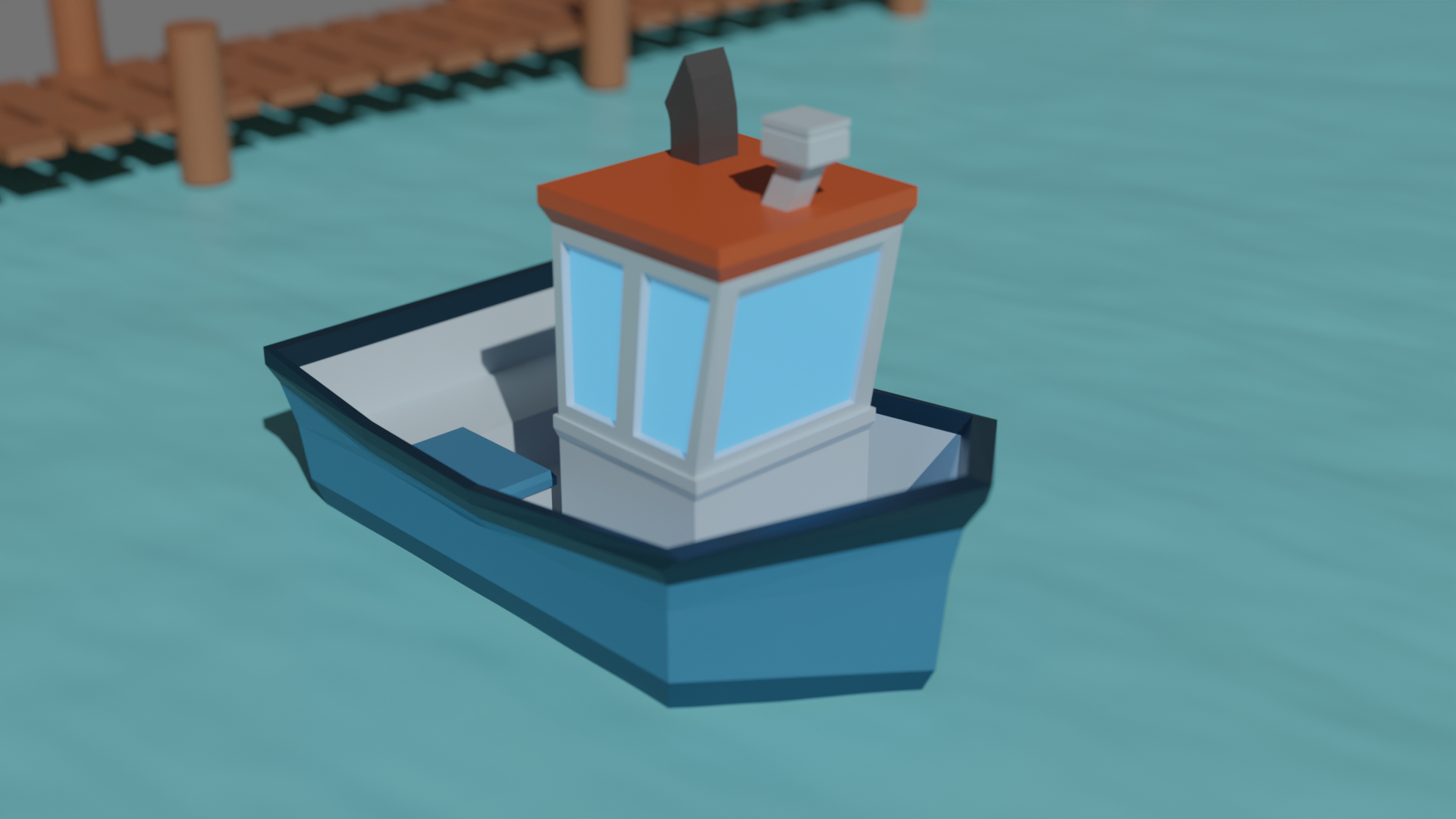 Bath Tub Low Poly Fishing Boat (Supportless/FDM Friendly)