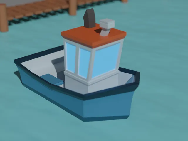 Bath Tub Low Poly Fishing Boat (Supportless/FDM Friendly)
