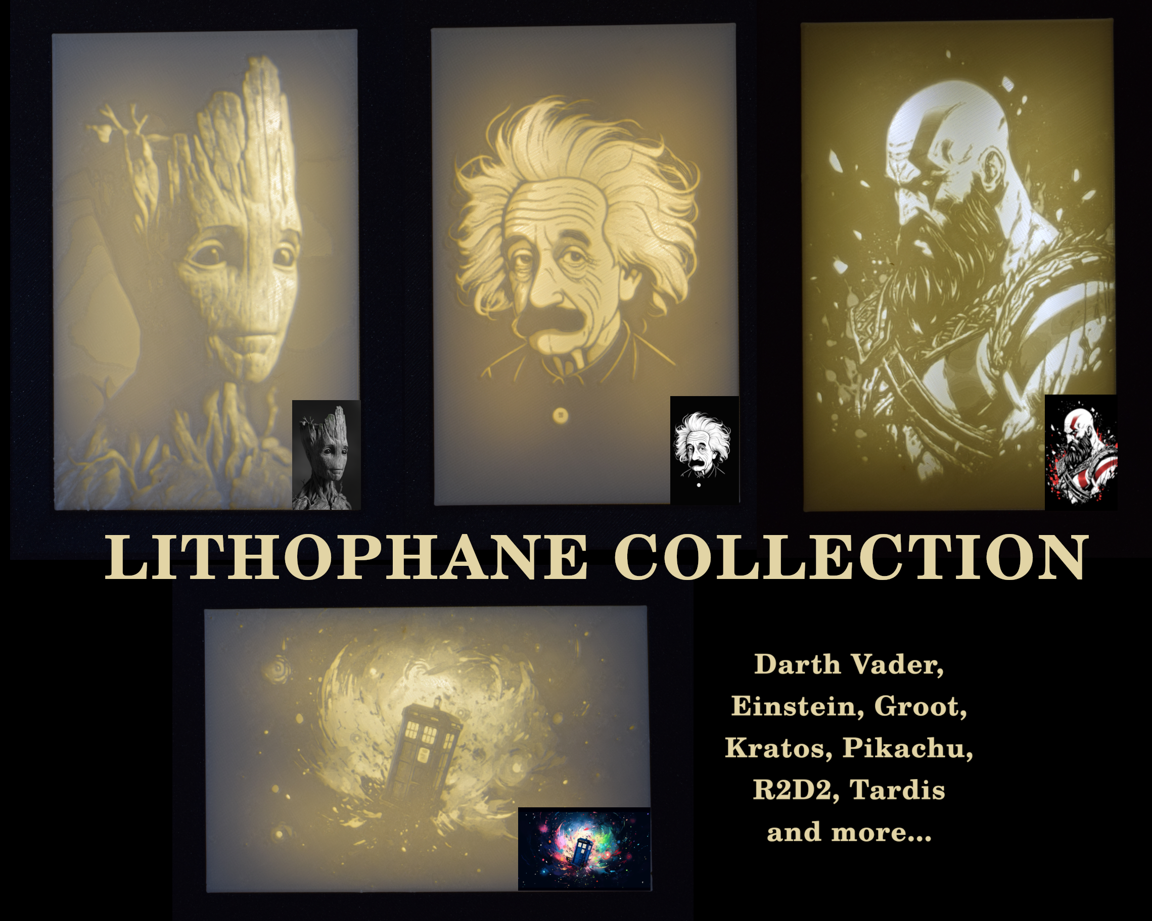 Nerdy Lithophane Collection