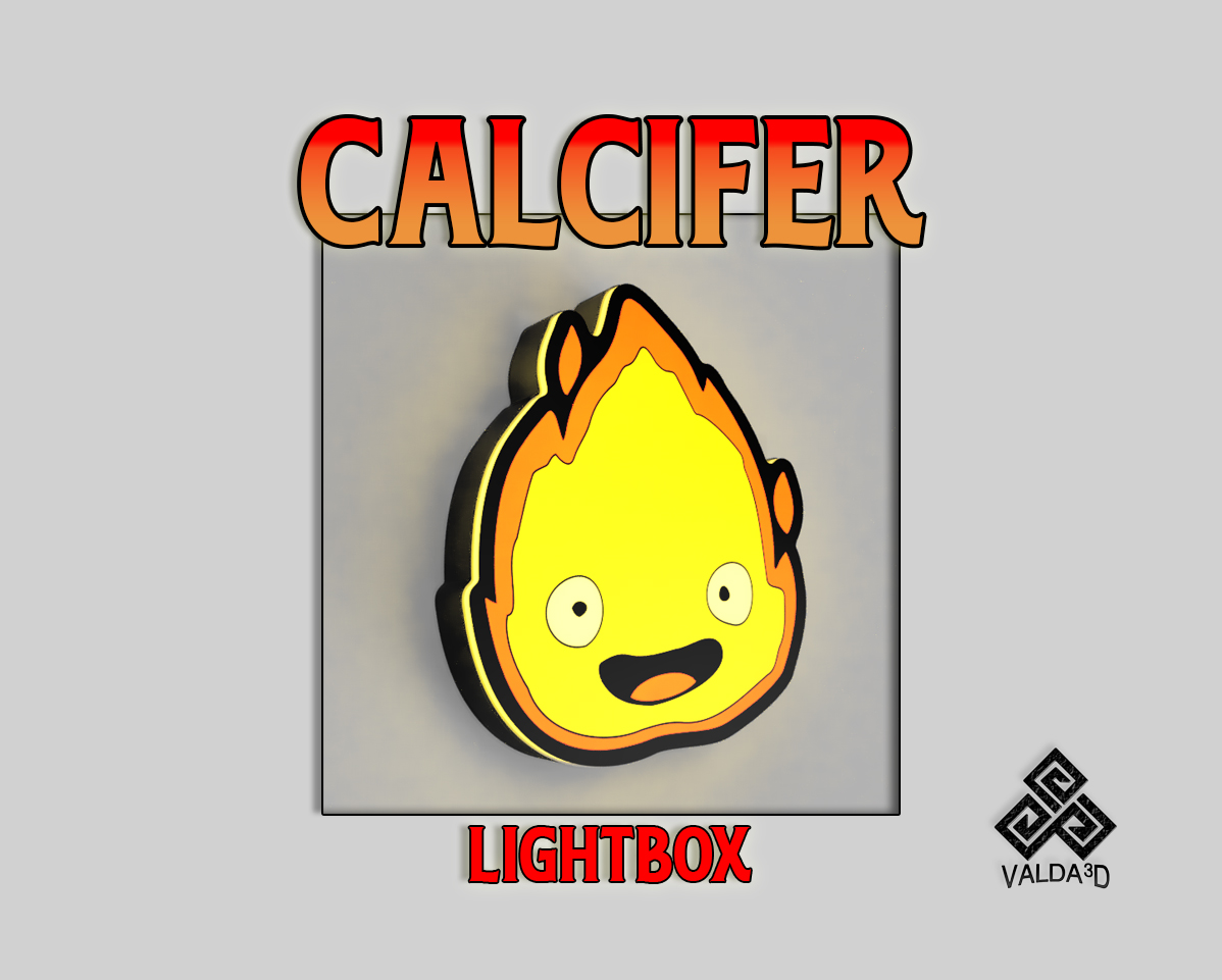 Calcifer Lightbox - Led Lamp Studio Ghibli by Valda3D | Printables Store